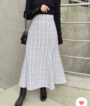 INGNI 잉그 백 레이스 UP 트위드 머메이드 스커트 프리 사이즈