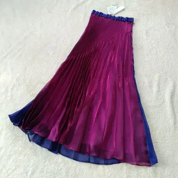 택 포함 새상품 UN3D. 아쓰리드 오리가미 플리츠 스커트 롱