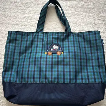 familiar 체크 토트백 파랑