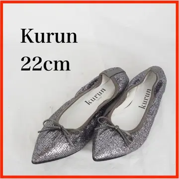 O7109*Kurun*스틸레토 발레 슈즈*22cm*글리터
