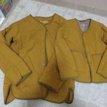 차오패닉 티피 머스타드 퀼팅 자켓 모자 코디