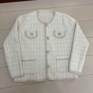 한국 노카라 자켓 화이트