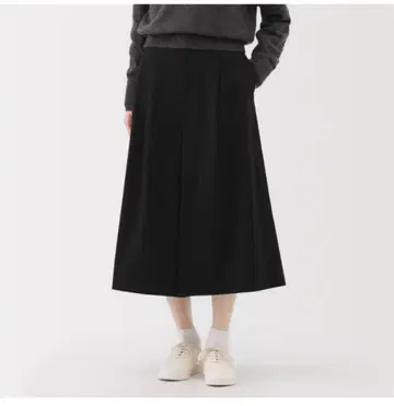 무인양품 여성 가로 세로 스트레치 기모 크롭 팬츠 L 블랙