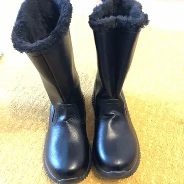 블랙 퍼 안감 롱 스노우 부츠 L 사이즈