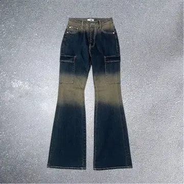 EVRIS 그라데이션 플레어 데님 팬츠 인디고 S