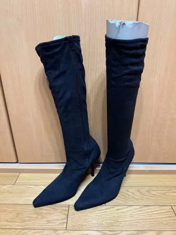 블랙 롱 부츠 높은 힐 스틸레토 24cm