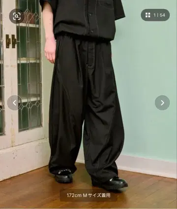 WETTEMPT 커브 스티치 이지 와이드 슬랙스