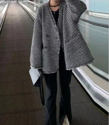 ANOTHER S 더블 버튼 패턴 코트