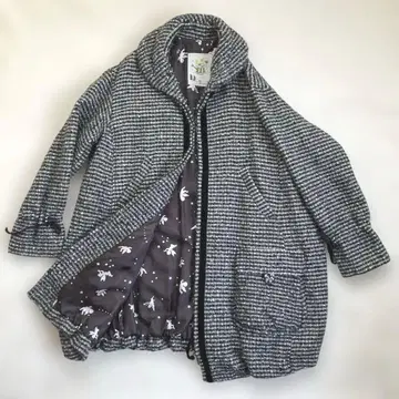 t.b SENSOUNICO 울 코트 알파카 체크 무늬 클리닝 완료