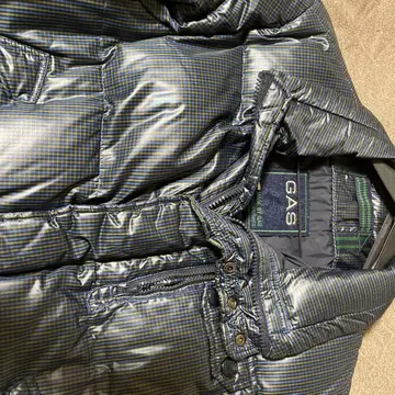 XmasSALE GAS 네이비 계열 체크 다운 자켓