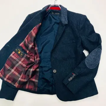 [ 레어 사이즈 새상품급 ] ZARA 테일러드 자켓 엘보우 패치 울 L