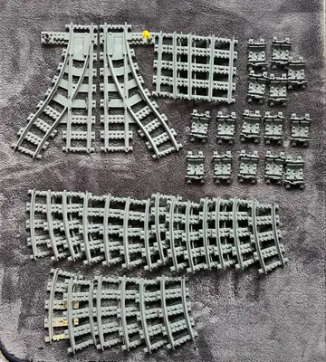 레고 시티 레일 세트 분기 레일 곡선 레일