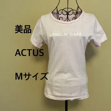 [새상품급] ACTUS/여성용/반팔/T셔츠/핑크/프린트