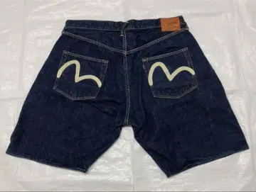 EVISU 에비수 데님 하프 팬츠 하프 데님 숏팬츠 갈매기