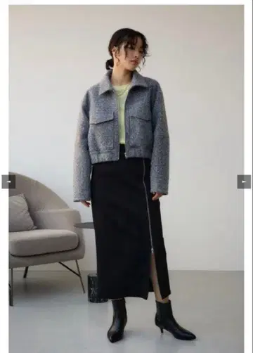 AZUL by MOUSSY 그레이 숏 자켓