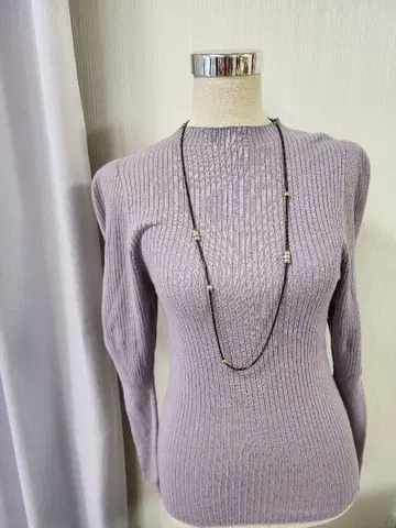 SNIDEL 스나이델 라벤더 리브 니트 긴팔