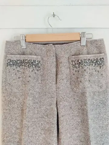 [알베르타 페레티] 비즈 자수 울 캐시미어 팬츠