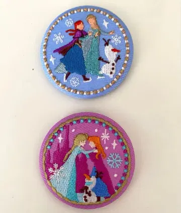 디즈니 자수 캔뱃지2 안나 2종 세트