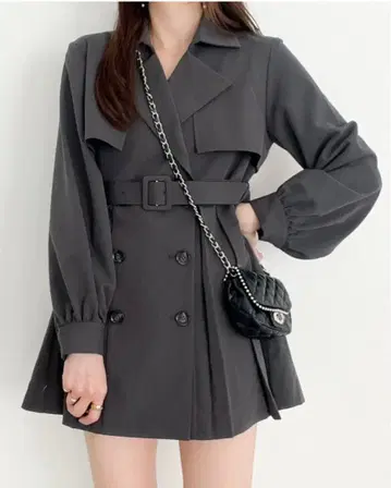 Heather 플리츠 트렌치 미니 원피스