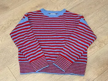 BEAMS BOY 빨파 스트라이프 긴팔 니트