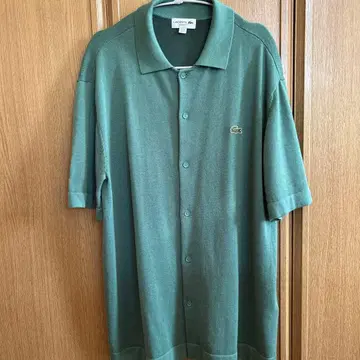 LACOSTE 하이 게이지 니트 오픈 카라 셔츠