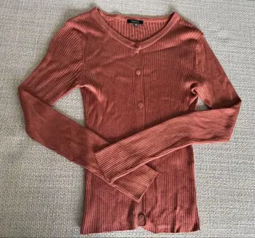 [ TOCCA ] 100% 실크 리브 긴팔 상의 XS