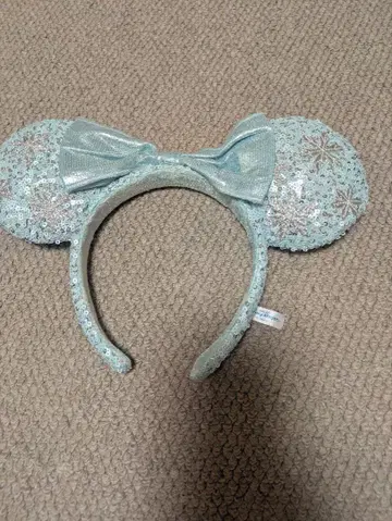 디즈니*안나 수채색 눈꽃 리본 머리띠