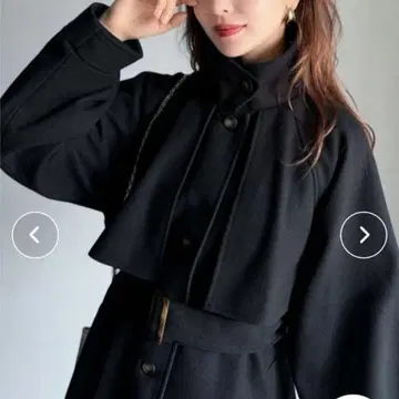 블랙 롱 코트 오버 사이즈