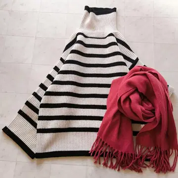 SLOBE IENA 슬로브 이에나 편직 보더 풀오버 루즈핏 니트