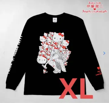 이토 준지 산리오 캐릭터즈 롱 T셔츠 XL 갸루 토미에 헬로키티