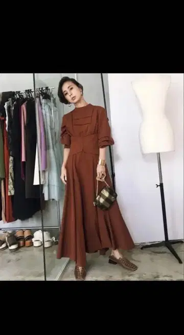 Ameri VINTAGE 레이스 업 벨트 드레스