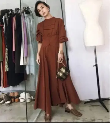 Ameri VINTAGE 레이스 업 벨트 드레스