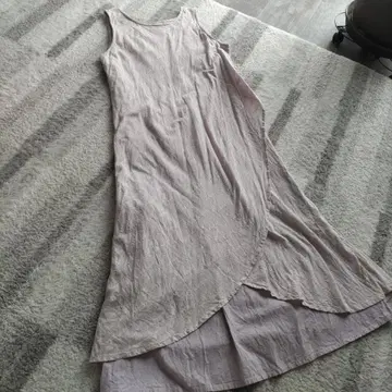 Sunder 핑크 슬리브리스 롱 원피스 면 100%