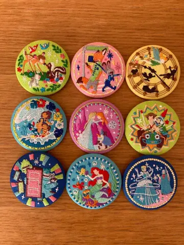 Disney Characters 자수 캔뱃지 비스킷 2
