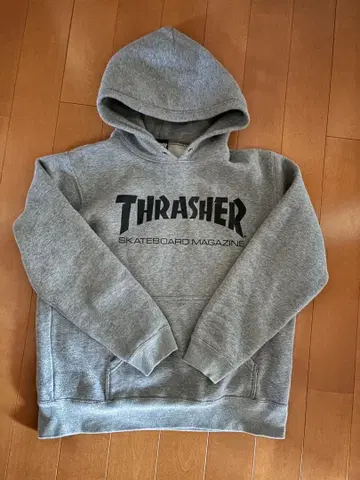 THRASHER 그레이 후드 부착 후드티 M 사이즈