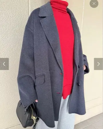 2025AW relume 울 캐시미어 테일러드 코트 36 네이비