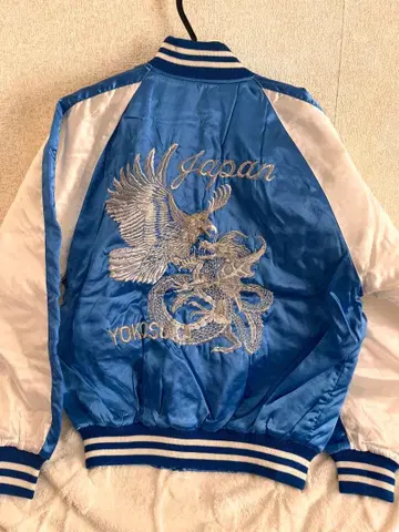 [새상품] 파란색 새틴 독수리 용 스카잔 LL