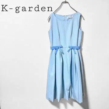 케이 가든 슬리브리스 플리츠 드레스 스카이블루 계열 보타이 파티