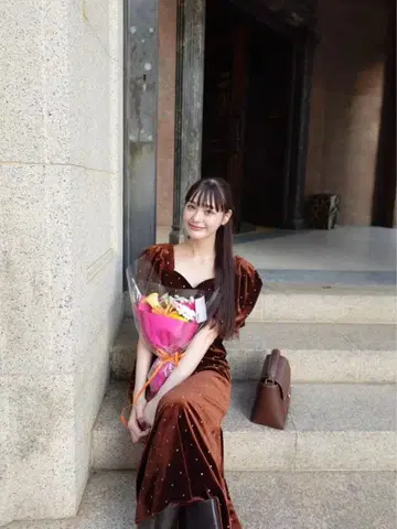 acka bijou dot velours dress