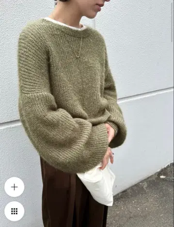 셀렉트모카 select MOCA 크루넥 샤이니 니트 카키