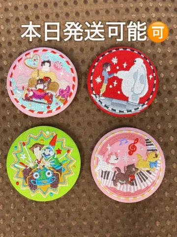 디즈니 자수 캔 배지 2개 묶음 판매 베이맥스 토이스토리 마리 외