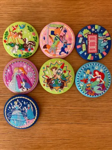 Disney Characters 자수 캔뱃지 비스킷 2