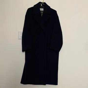 이에나 네이비 울 혼방 체스터 코트