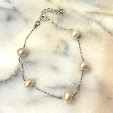 실버 925 & 펄 팔찌