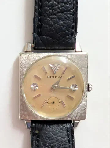 빈티지 브로바 10K 골드 도금 다이아 수동 와인딩 손목시계