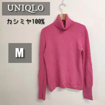 [ 새상품급 ] UNIQLO 터틀넥 긴팔 니트 M 핑크 캐시미어 100%
