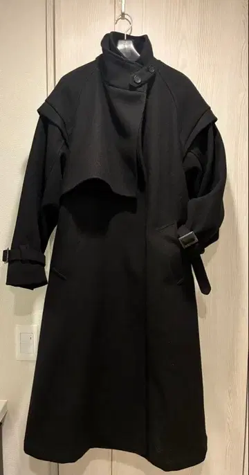 [ FREAK S STORE ] 울리 스탠드 트렌치코트 [ 블랙 ]