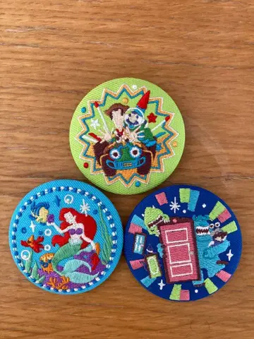 Disney Characters 자수 캔뱃지 비스킷 2