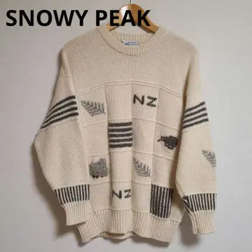 SNOWY PEAK 니트 스웨터 양 잎 울