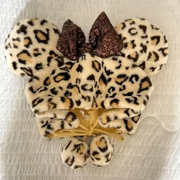 도쿄 디즈니 리조트 레오파드 무늬 미키 귀 모자 팬캡 프리 미니